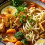 Soto Ajam: Vegetarische Soto Ajam met tofu, groenten en noedels